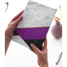 Hakay Le Color Mermer Defter Çizgili Mor 17X24CM