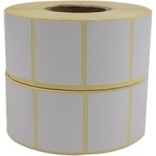 Hakay 40MM x 30MM Kuşe Etiket Rulo, 1500 Adet x 2 Rulo, Baskısız Barkod Yazıcı Etiketi