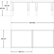 Hakay Katlanır Bahçe Masası - 75X228 Cm, Ham Naturel Renk