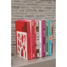 Hakay Ağaç Desenli Metal Kitap Tutucu, Ikili Set, Şık Tasarım