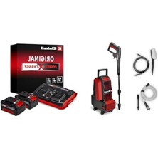 Hakay Einhell Hypresso 36/105, Akülü Yüksek Basınçlı Yıkama Makinesi + 18V 2 x 4,0 Ah Pxc Twincharger Kit, Akü ve Şarj Cihazı