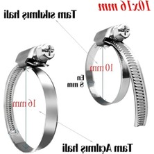 Hakay 5 Adet Ayarlanabilir Paslanmaz Çelik Hortum Kelepçesi, 10X16 mm