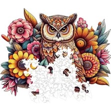 Hakay 300 Parça Çiçekli Baykuş Ahşap Puzzle Seti