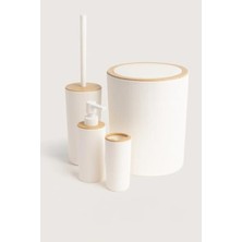 Hakay Modern Çizgili 4 Parça Banyo Çöp Kovası Seti - 7 Litre