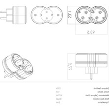 Hakay 2'li Topraklı Golyat Priz, 220-240V, 16A