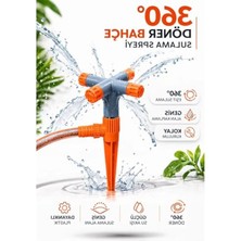 Hakay 360° Döner Bahçe Sulama Fıskiyesi, 4 Kollu Otomatik Sprinkler, Kazıklı Tasarım, Geniş Alan Kaplama