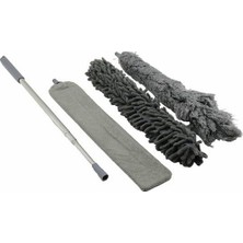 Hakay 3 Başlıklı Teleskopik Mikrofiber Toz Alma Seti, 205 cm Uzayan Sap