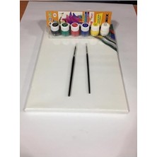 Hakay Tual Seti 25X35 Tual 6 Renk Guaj Boya 2 No Fırça 7 No Firça T.s