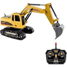 Hakay Uzaktan Kumandalı Işıklı Ekskavatör Modeli, 1:24 Ölçek, Hareketli Kepçe
