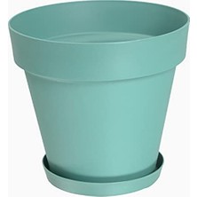 Hakay Dekoratif Yalı Saksı, Drenaj Aparatı ile 37 cm Yeşil Renk