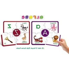 Hakay 60 Parça Eğitici Alfabe Çark Puzzle, Eğlenceli Öğrenme Seti