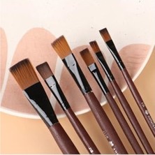 Hakay Fırça Seti-1, Yağlı Boya Fırçası, 6 Lı Set, Resim Fırçası, Akrilik Boya Fırçası, Yassı Fırça