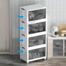 Hakay 4 Katlı Portatif Organizer, Kapaklı ve Tekerlekli
