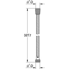 Hakay 1750 mm Metal Duş Hortumu - Krom Kaplama, Yüksek Dayanıklılık