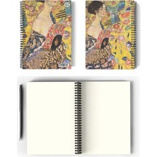 Hakay 15 cm Boyutunda A5 Spiralli Defter, 100 Sayfa Çizgisiz, Sanat Temalı