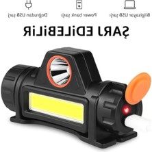 Hakay 200 Lümen Güçlü Aydınlatmalı Mini LED Kafa Feneri, USB Şarj Edilebilir