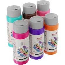 Hakay 6'lı Tamamlayıcı Renkler Akrilik Boya Seti - 6X60ML
