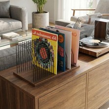 Hakay Ahşap Tabanlı Metal Telli 50X32X26 cm Masaüstü Plak Düzenleyici