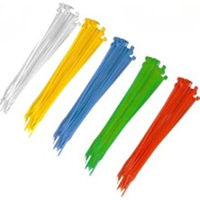 Hakay Plastik Kablo Bağı Klipsi - 100 Adet Karışık Renk Seti