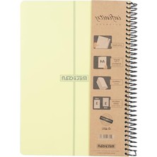 Hakay A4 Boyutunda 6 Konulu Spiralli Defter, 180 Yaprak, Sarı Pp Kapaklı