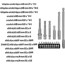 Hakay 16 Parça Mıknatıslı Bits Uç Seti - 1/4, 1/2, 3/8
