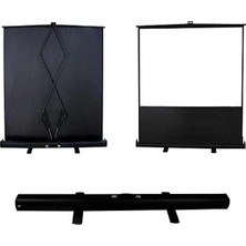 Hakay Portatif Pull Up Projeksiyon Perdesi, 145X82 cm Ölçüsü ile Taşınabilir Tasarım