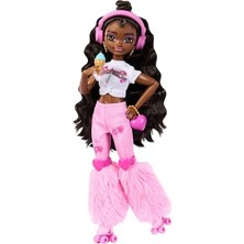 Hakay Barbie Rüya Arkadaşlar Bebek ve Aksesuarları, Eklemleri Bükülebilen, Koyu Kahverengi Saçlı, Patenci Barbie 'brooklyn' Bebek, Müzik ve Video Temalı 9 Parça, JFX97