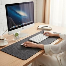 Hakay 100X44 cm Antrasit Renk Keçe Mouse Pedi, 3 mm Kalınlık