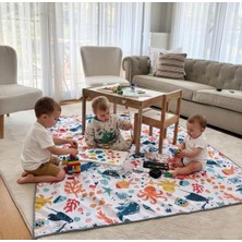 Hakay Seaworld Sıvı Geçirmeyen Çok Amaçlı Aktivite Örtüsü, Yer, Masa ve Yatak Için, Makinede Yıkanabilir, 145X150CM