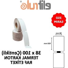 Hakay Çentikli Termal Karton Etiket 38MM x 100MM - 350 Adet