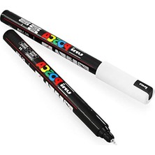 Hakay 0.7 mm Siyah ve Beyaz Boya Marker Kalemi, Iki Adet Paket