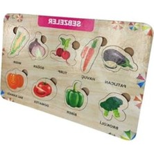 Hakay Ahşap Bultak Sebzeler Puzzle, Eğitici ve Eğlenceli Aktivite