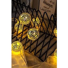 Hakay 10 Lu Pilli LED Işık Zinciri ile Mini Disko Topu Süsleme