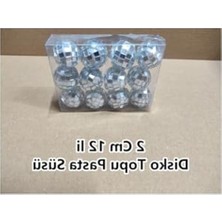 Hakay 2 cm Disko Topu Pasta Süsü - 12'li Çok Renkli