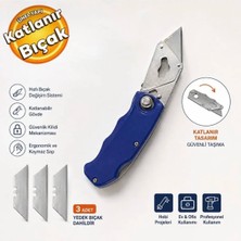 Arj Katlanır Ucu Değişmeli Halıcı Koli Maket Bıçağı 3 Adet Yedek Uçlu