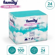 Family Islak Havlu 100 Yaprak × 24 Paket - 1 Koli Toplam 2400 Yaprak