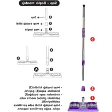 Hakay 360 Derece Dönen Teleskopik Saplı Mikrofiber Mop