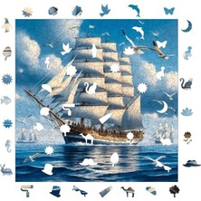 Hakay Yelkenli Efsanesi Ahşap Puzzle - 353 Parça, 29X29 cm Boyutunda