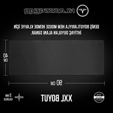 Hakay Siyah Dikişli Kenar Gaming Mouse Pad - 90X40 cm