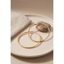 Berselya Underwear & Accessories 316L Çelik Gold Renk 56 mm Halka Küpe