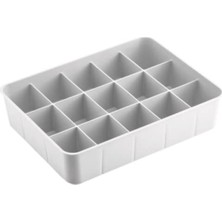 Hakay 15 Bölmeli Çekmece Düzenleyici - Plastik Organizer (Beyaz)