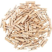 Hakay Natural Renkli 24 Adet Mini Ahşap Not Mandalı ile Dekoratif Tutucu