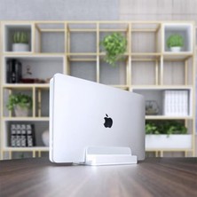 Hakay Ergonomik Dikey Laptop Standı, Metal Tasarım, Alüminyum Gümüş