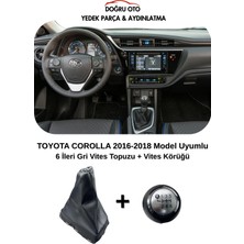 Doğru Oto Toyota Corolla Gri Vites Topuzu + Siyah Vites Körüğü 2016-2018