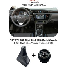 Doğru Oto Toyota Corolla Siyah Vites Topuzu + Siyah Vites Körüğü 2016-2018