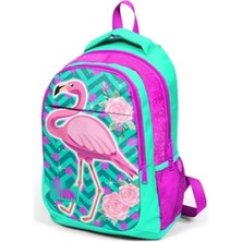Hakay Renkli Flamingo Desenli Sırt Çanta