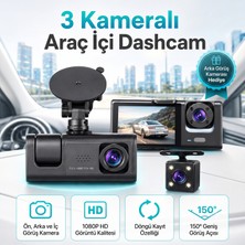 Autoware Üç Kameralı, Gece Görüşlü Hd Araç Kamerası