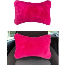 TeknoKapsül Yumuşak Peluşlu Ortopedik Araba Seyahat Boyun Yastığı Tekli Fuşya Pembe