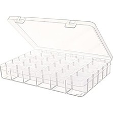 Hakay 36 Bölmeli Takı Kutusu Organizer, Plastik Düzenleyici, 27.5X19.5X4.2 cm