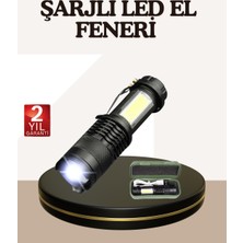 Semel Küçük Boy Şarjlı LED El Feneri Taşınabilir Klipsli